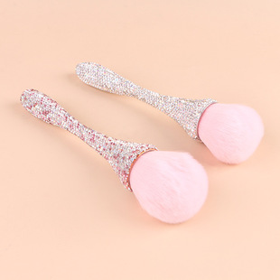 Cross-Border Full Diamond Small Waist Manicure Dust Brush Blush Brush Loose Powder Brush Long Handle Internet Celebrity Makeup Brush Manicure Tools