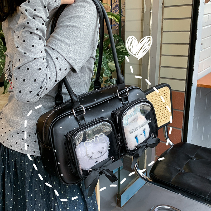 日系高颜值lolita可爱手提包包痛包jk制服包pu单肩包漫展双层痛包