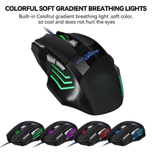 Factory wholesale cross-border G6 wired game Mouse 7-button colorful breathing luminous chicken pressure gun e-sports mouse