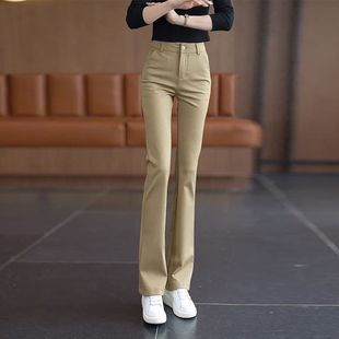 Suit Women's Pants 2025 Spring and Autum Apricot New Slimming Look High Waist Draped Autum Straight Pants Casual Women's Pants
