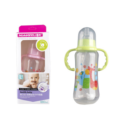 280ml婴儿喂养塑料奶瓶母婴用品儿童宝宝喝水奶瓶PP标口奶瓶批发|ms
