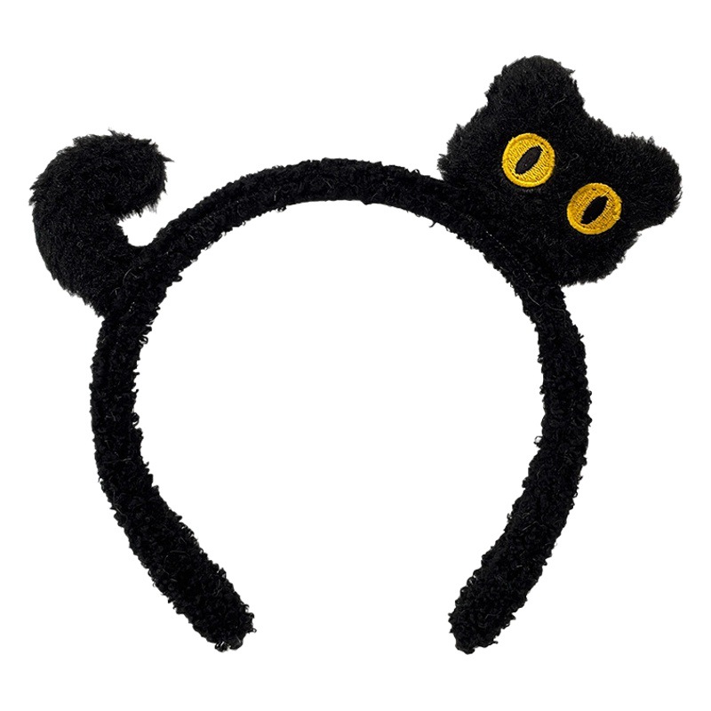 Diadema de peluche lindo gatito mujer Otoño e Invierno antideslizante pelo no herido moda dibujos animados oso muñeca diadema horquilla tocado