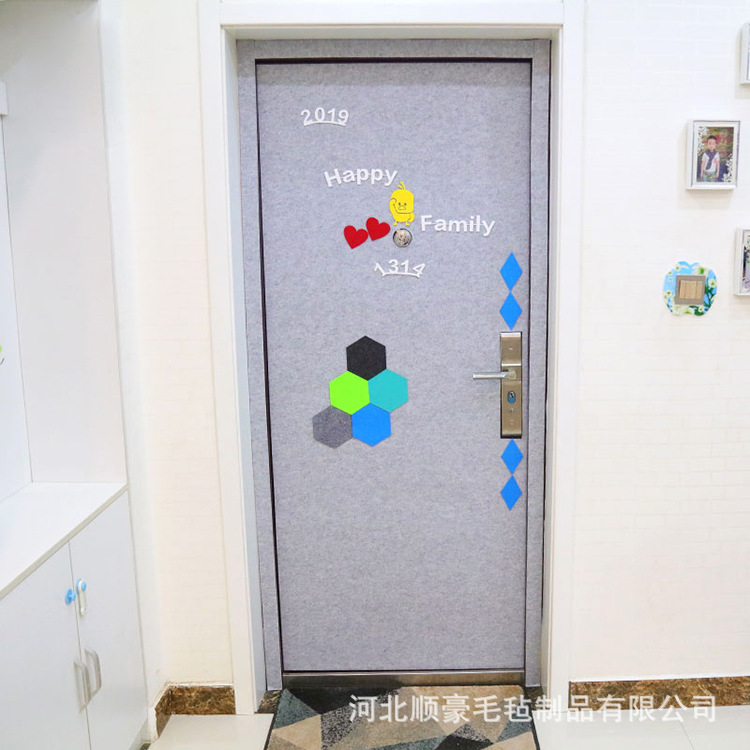 简约创意装饰门贴 毛毡门自粘墙贴 背胶毛毡门贴批发供应手工