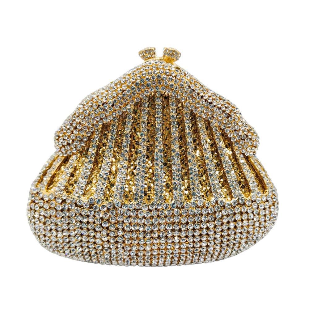 Túi clutch nữ đính đá dạ hội – túi cầm tay đính kim cương dự tiệc — Nền vàng kim cương trắng, Vàng Pha Lê, Vàng kim AB, Bạc AB