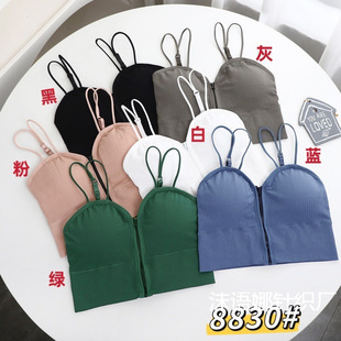Cross-border Fashion Zipper Design Spice Girls Inner Wearing Beautiful Back Wrapping Chest Sling Vest Belt Chest Pad Outer Wearing Base Tube Top Women