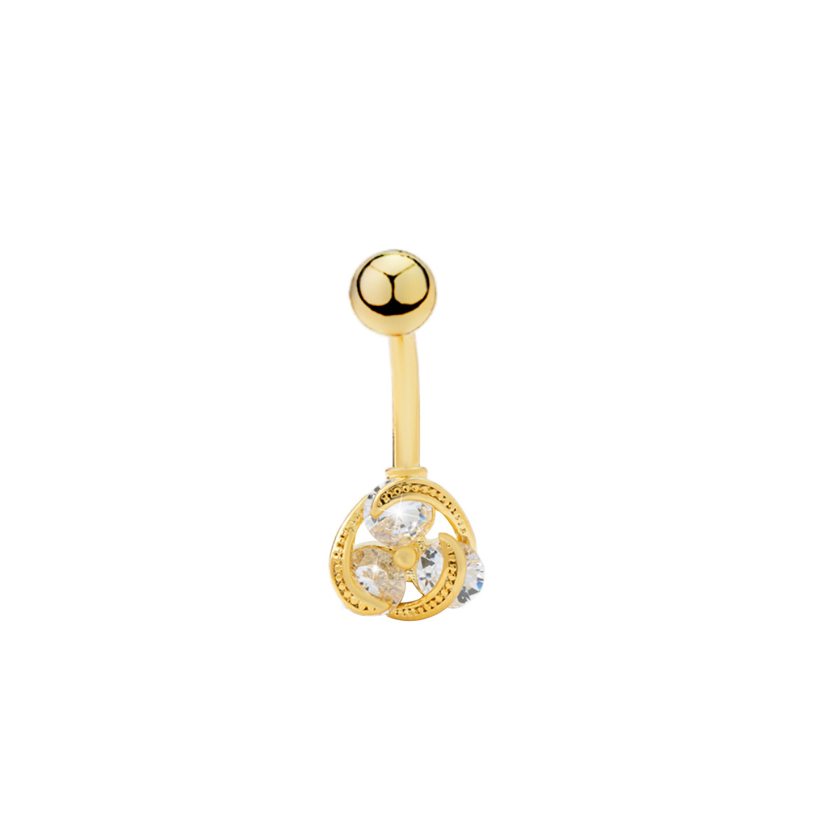 Piercing ombelico circolare con tre zirconi per donna_voghion.com