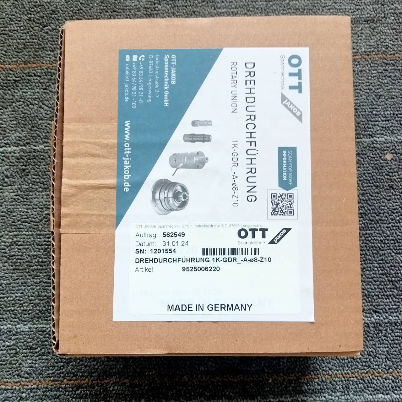 德国OTT-JAKOB旋转接头95.250.022.3.0拉杆