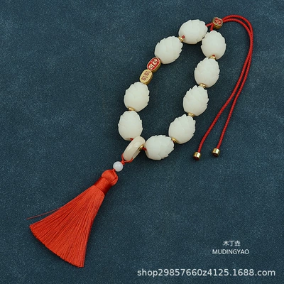 Car hanging — Lotus Good Luck Pendant Car - good-luck-single-tassel-red
