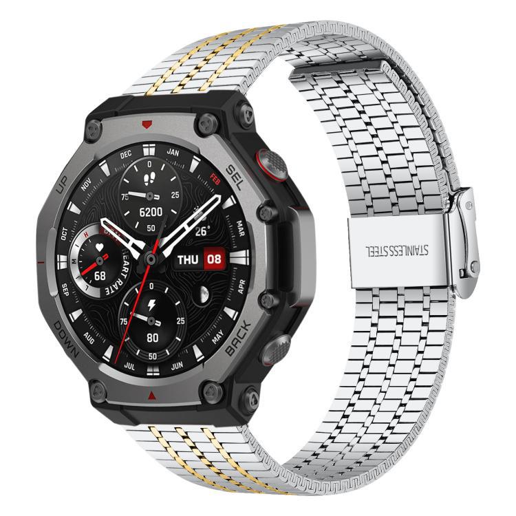 La correa de acero inoxidable xDfind de siete cuentas es para la pulsera de metal al aire libre Amazfit T-Rex 3