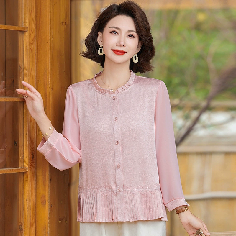 Летняя рубашка с рукавом девять четвертей для молодой мамы, новый стиль 2025 года, молодежная и благородная рубашка, топ для женщин 50 лет