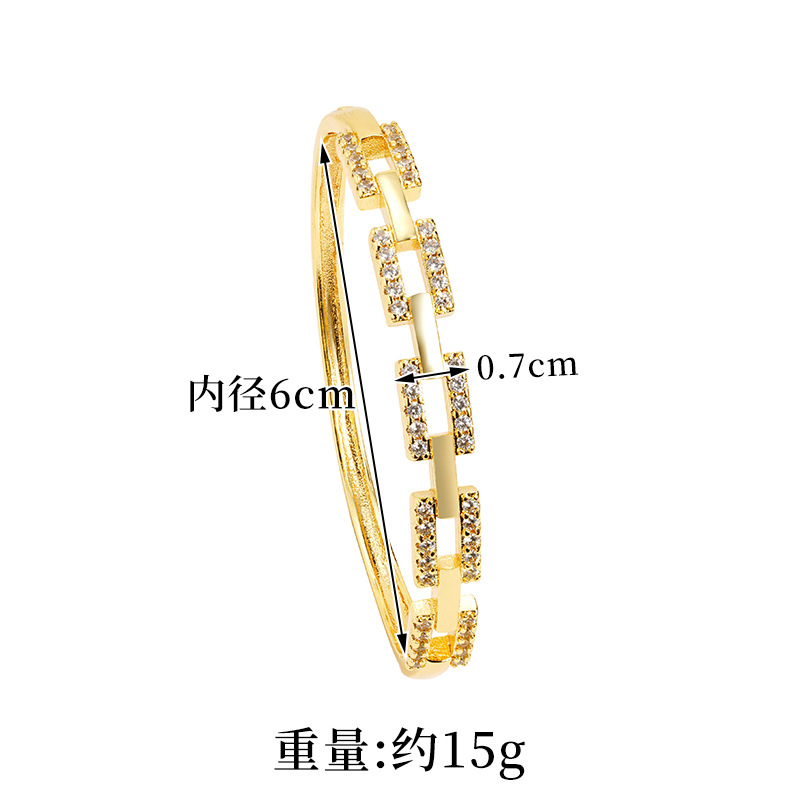 Brazalete de oro de arena de Vietnam 18k de estilo europeo y americano incrustado anillo de cadena de zircon para mujeres lujosas joyas de mano de alta calidad
