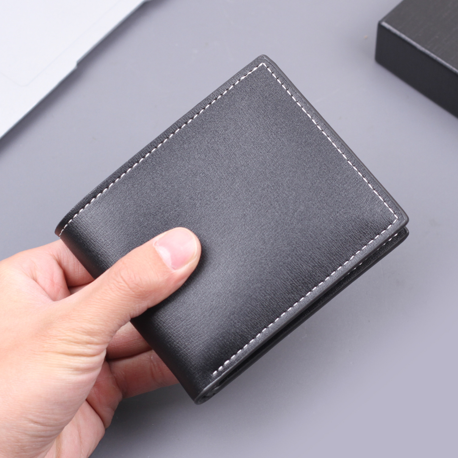 Cartera para hombre, tarjetero para hombre, cartera corta integrada, billetera para hombre, doble pliegue, wallet man, horizontal, transfronterizo