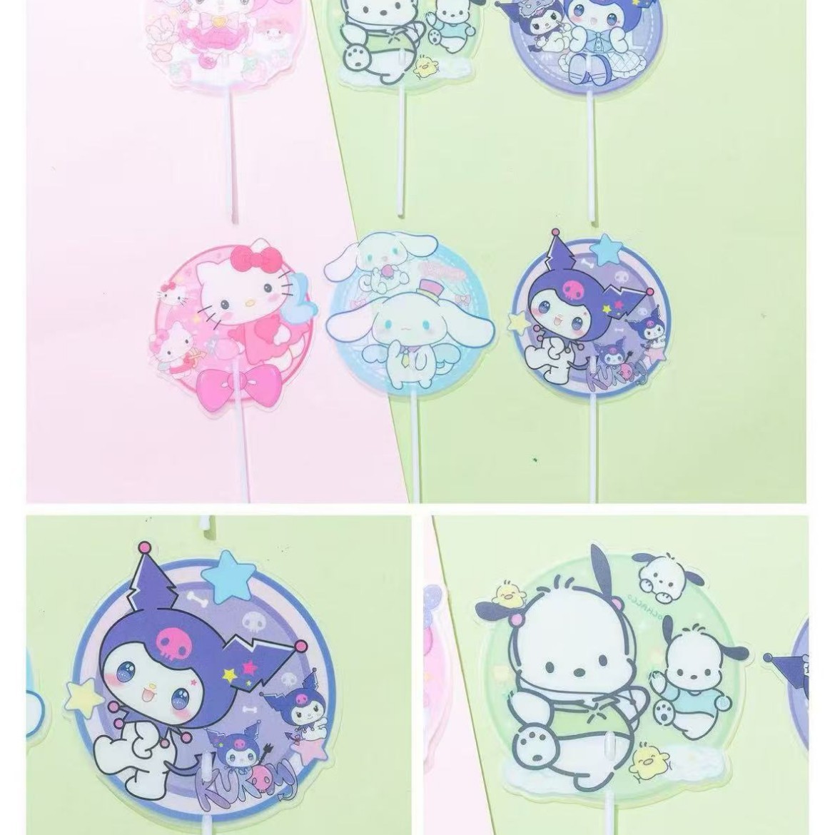 Cartoon cute matte handheld plastic summer round fan for students