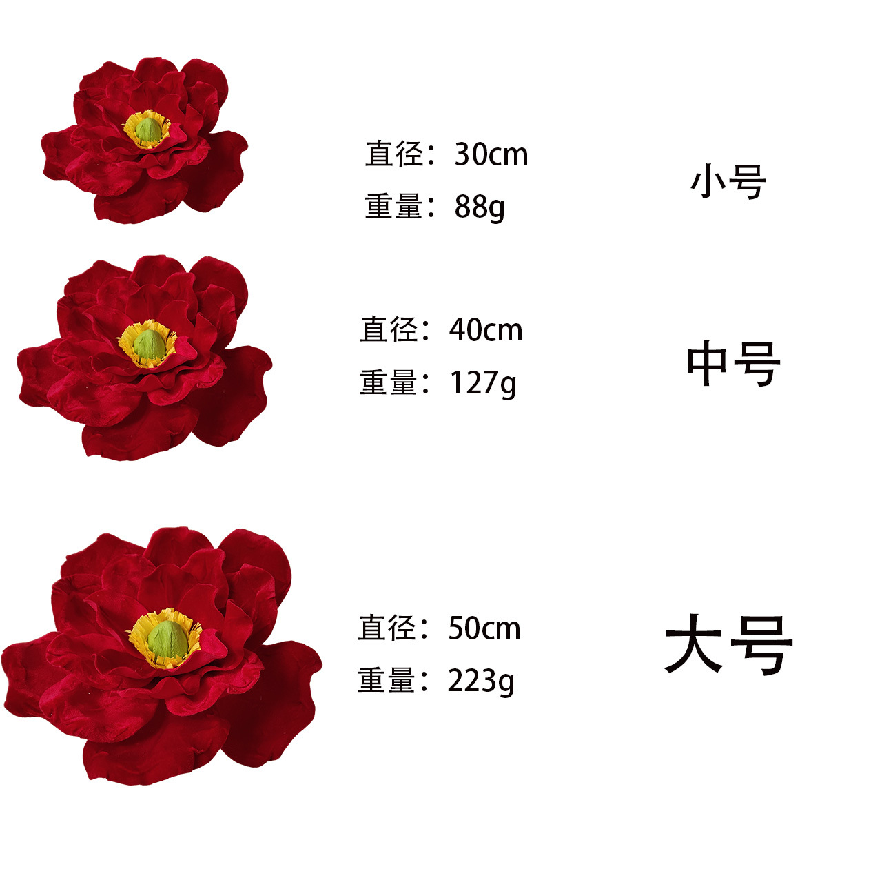 Nuevos accesorios de boda grandes flores de simulación de bodas decoración ventanas del centro comercial belleza artesanal flores de papel