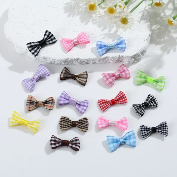 3cm Plaid with Cute Little Bow Handmade DIY Accessories Accessories Doll Clothing Decoration Hair Accessories Hair Accessories Small Accessories
