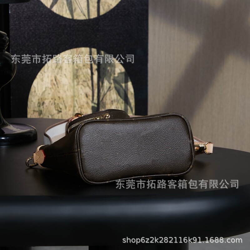 M&LV 驴家外贸大牌老花neverfull bb手提购物袋真皮托特斜跨女包|undefined