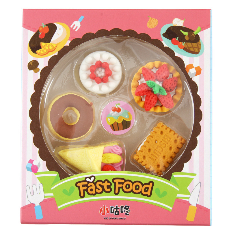 Gastronomía creativa borracha de goma en casa, modelado realista, limpieza, regales de goma de los estudiantes de primaria