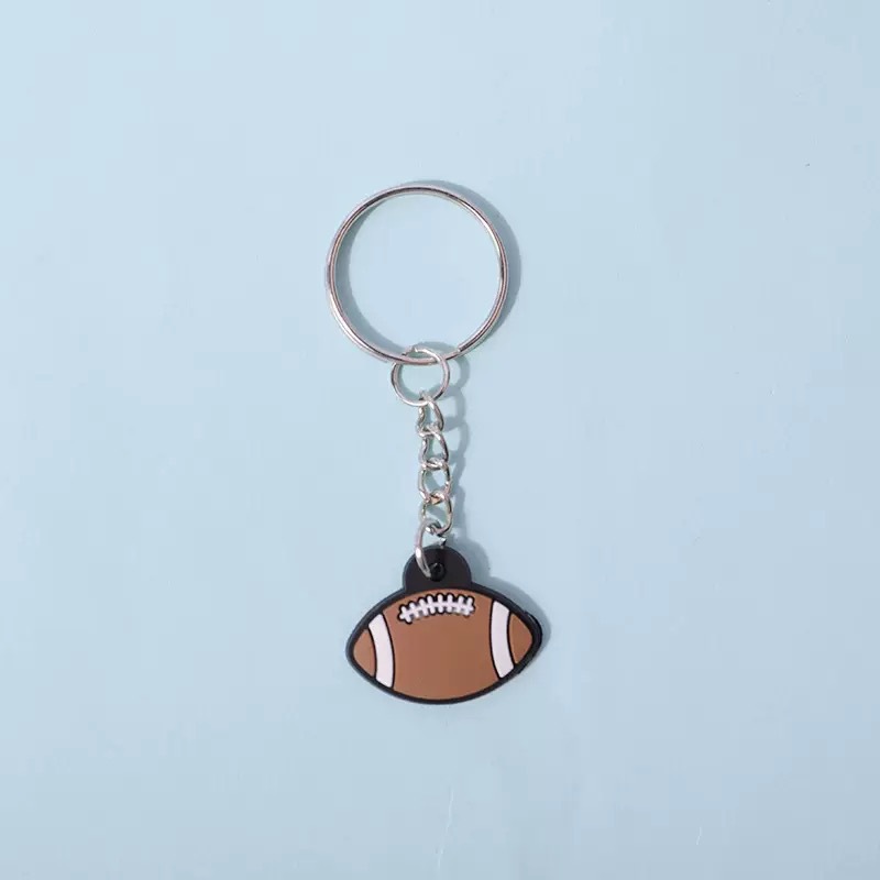 Llavero de fútbol, deportes, pelota, dibujos animados, PVC, goma suave, mochila escolar, accesorios de regalo, explosión transfronteriza de Amazon