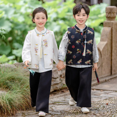 汉服男童夏季中国风古装日常高端女童唐装套装中式国学儿童演出服