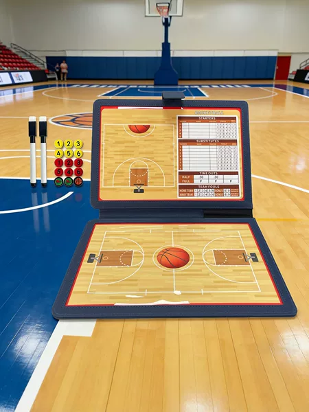 Basketball Tactical Board, Double-Sided Magnetic, Portable, Erasable, Foldable Tactical Demonstration Board for Coaches