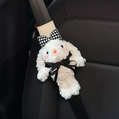 a Couple, Seat belt shoulder pad - white-for-all-seasons-ins-plaid-rabbit