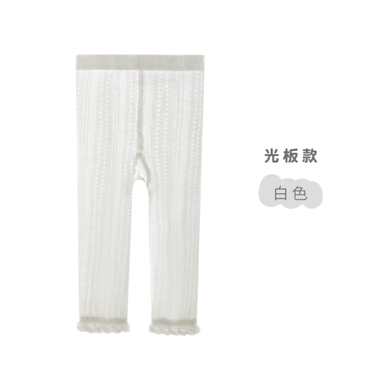 2024 verano nuevo bebé niñas encaje pantalones cortos malla delgada princesa bebé color sólido niñas polainas Calcetines