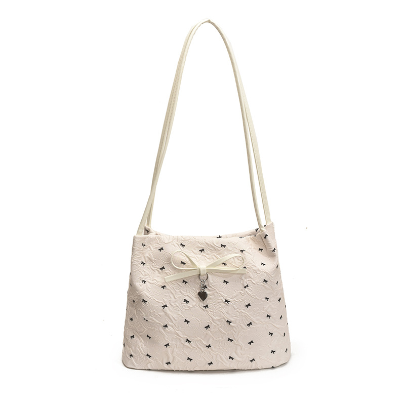 Bolso de axila de moda coreana 2025 verano nuevo bolso femenino lindo lazo bolso de hombro de color de contraste de estilo occidental