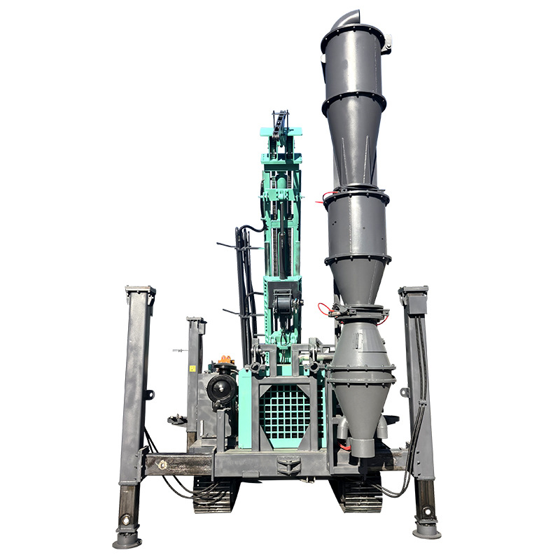 Equipo de perforación de prospección de doble pared hidráulica de 500 m, equipo de exploración y muestreo de polvo de roca a gran escala, plataforma de perforación de circulación inversa de elevación de gas
