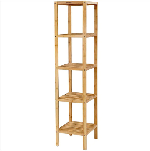 Estantes de bambú de cocina multicapa de baño Nan bambú para el hogar simple y simple marco vertical de cinco capas marco de colocación manual