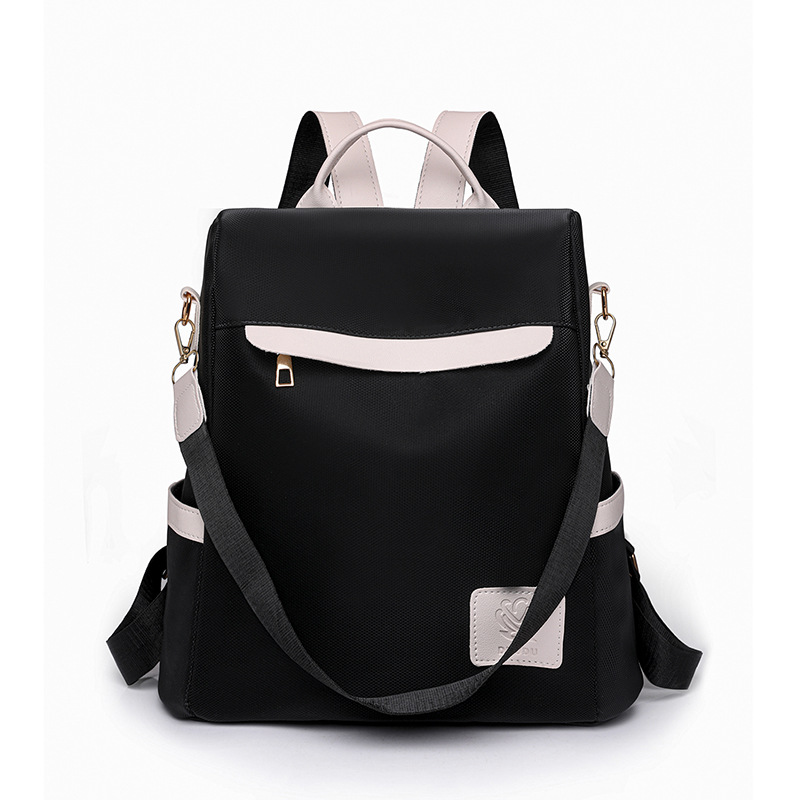 2023 nueva versión coreana de la mochila antirrobo de nailon para mujer, moda, color de contraste, mochila de viaje al aire libre, moda