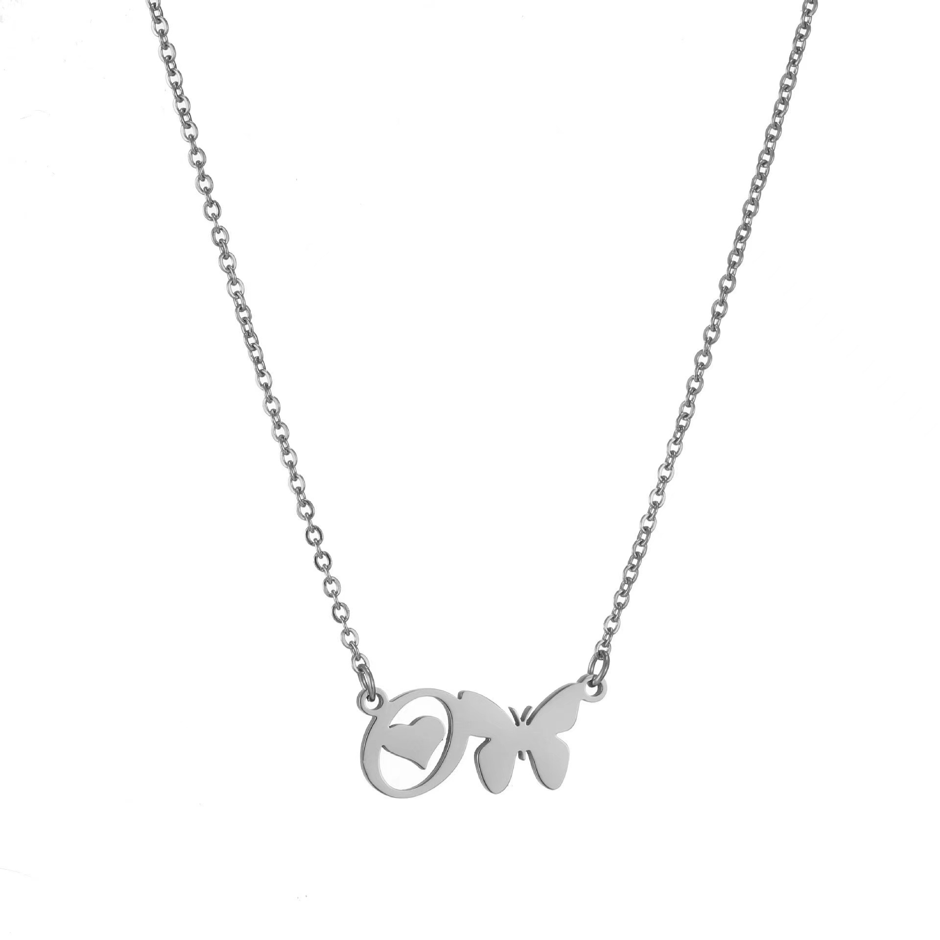 Simple Style Butterfly Stainless Steel Titanium Steel Polishing Unisex Pendant Necklace display picture 1