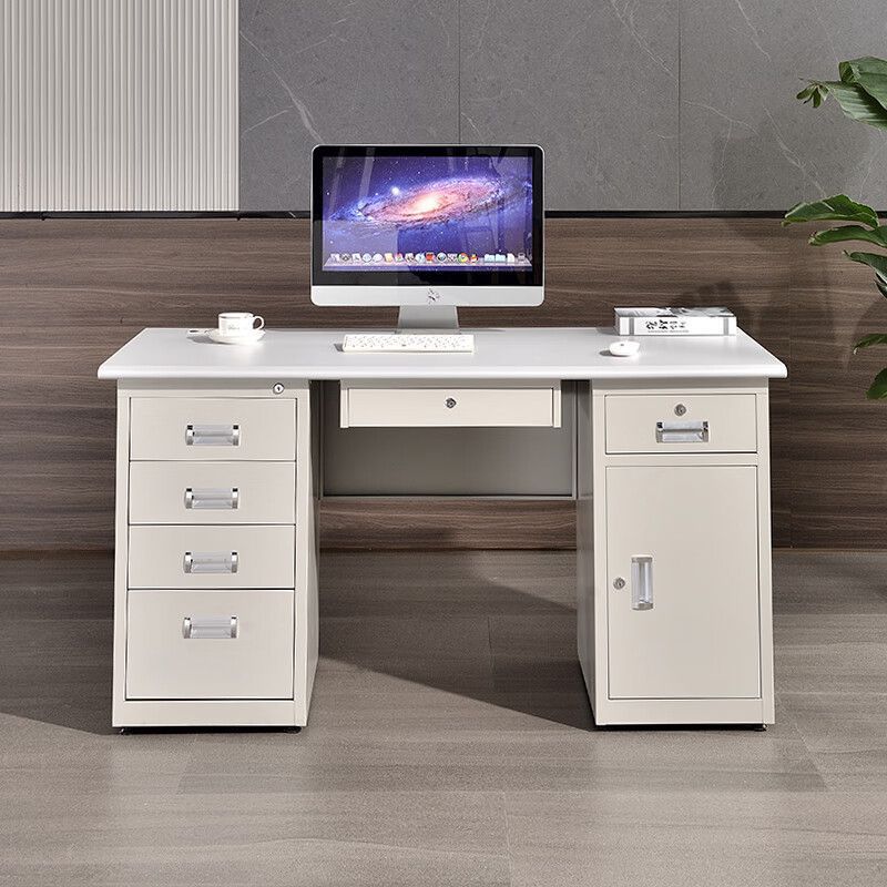 Mesa de computadora de escritorio de acero grueso de 1.2m mesa de cajón de una persona mesa médica de diagnóstico con bloqueo