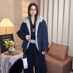 连帽棉衣女短款2025年新款秋冬季小个子耳朵棉服外套加厚棉袄女装