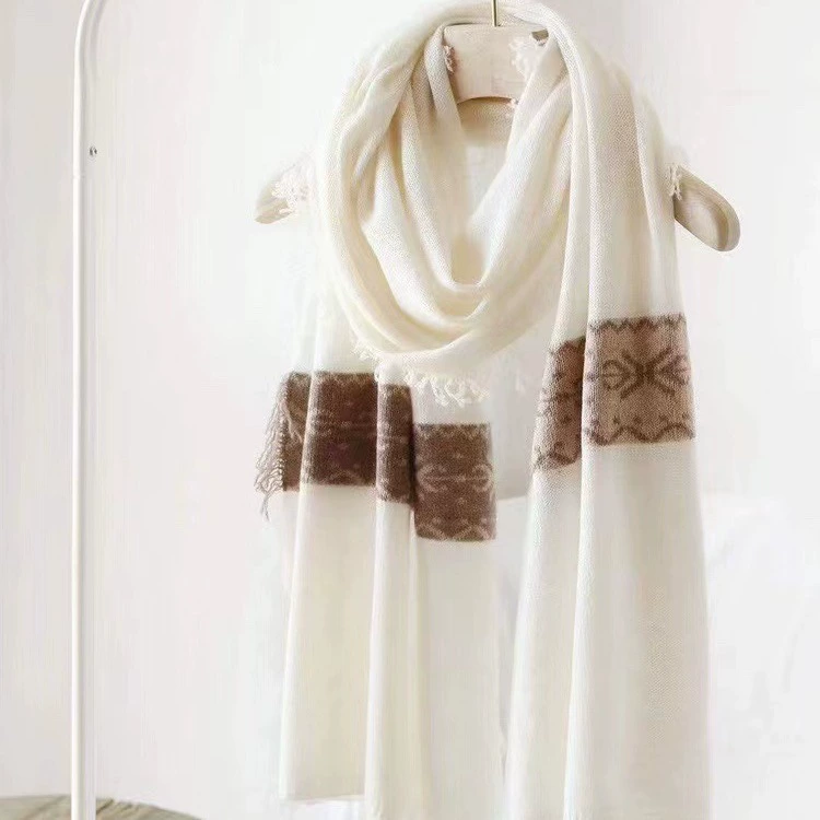 Осенне-Зимний новый Fairisland жаккардовый свободный Шелковый 100 шерстяной шарф универсальный Досуг вязаный большой платок шарф теплый