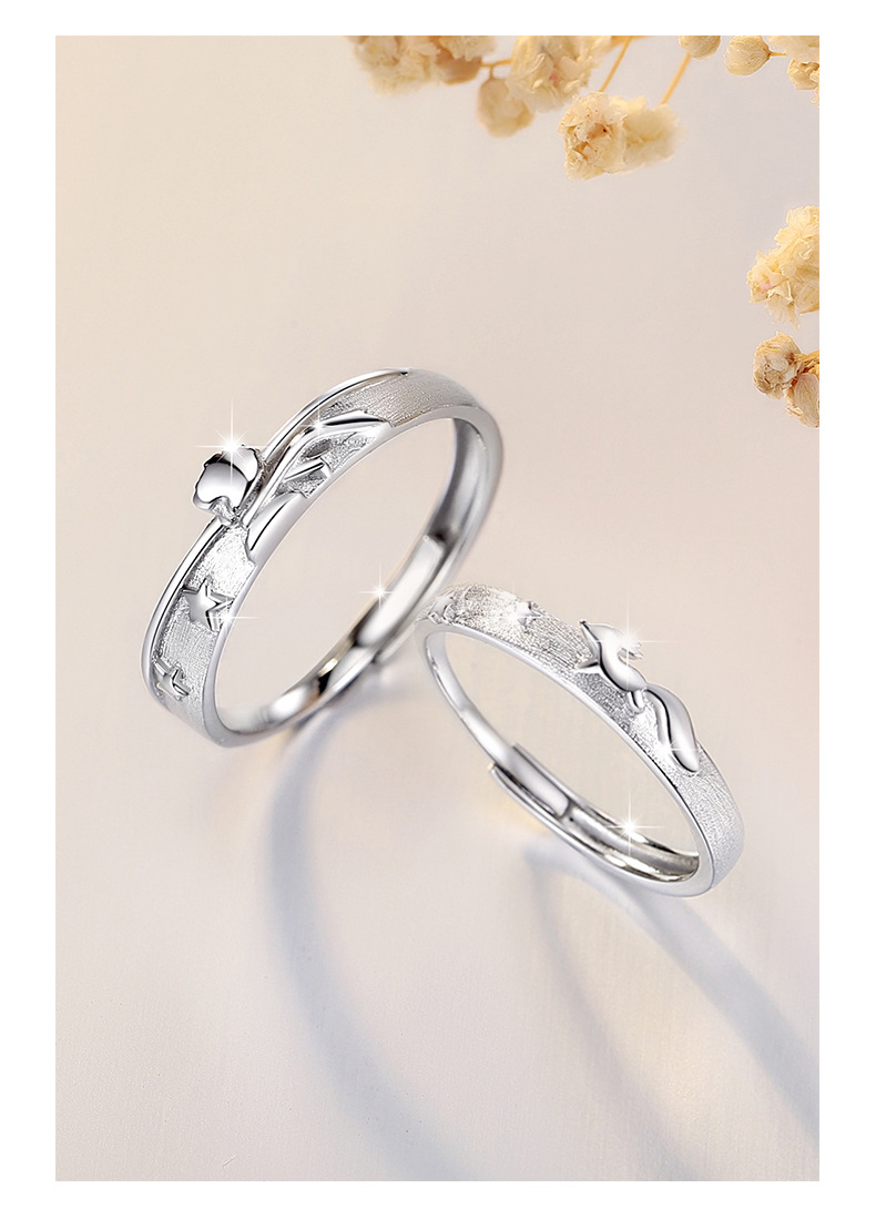 Rings Classification 925 Sterling Silver Little Prince Fox Rings