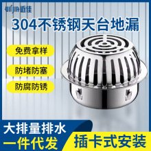 现货不锈钢凸面地漏户外防堵易清理圆形地漏不积水天台地漏跨境