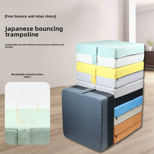Japanese Trampoline Home Indoor Bounce Shockproof Spring Mat Fitness Mat Jumping Mattress Children's Jumping Mat Thickened