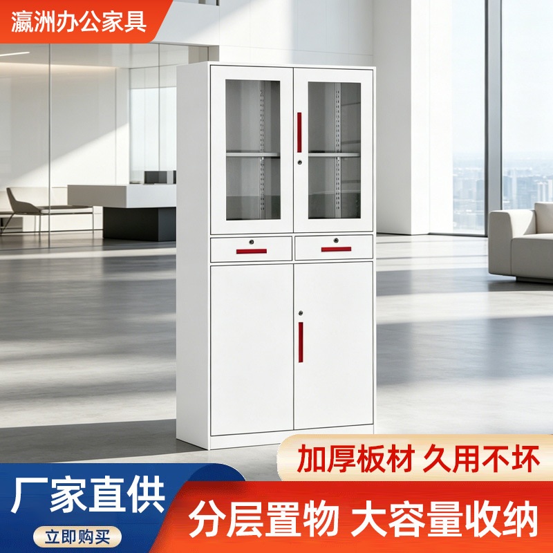铁皮柜子财务办公室用资料柜凭证柜批发档案室薄边柜多层文件柜