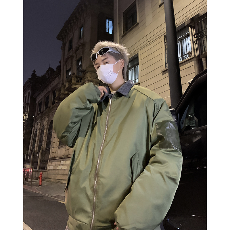 男装春秋季新款翻领夹克男士宽松飞行棒球服复合痞帅青年潮牌外套|undefined