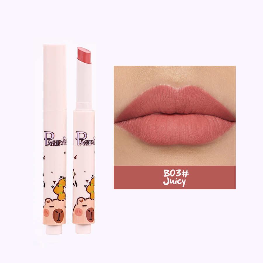 Barra de labios Kapibala transfronteriza 6 PÁGINA Nuevo juego de maquillaje Lápiz labial impermeable de larga duración europeo y americano