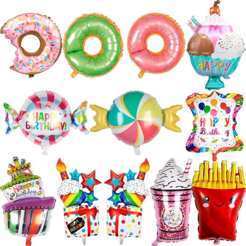 Kinder Tag Geburtstag Donuts Süßigkeiten Aluminium Film Party Ballon display picture 1