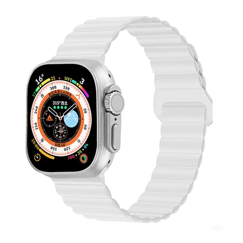 Correa de reloj de silicona bicolor adecuada para Apple iwatchs11, correa de reloj inteligente s10ultra con hebilla magnética
