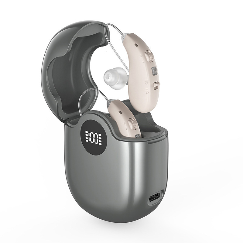 跨境数字助听器老人声音放大器声音辅听器数显充电仓hearing aid|undefined