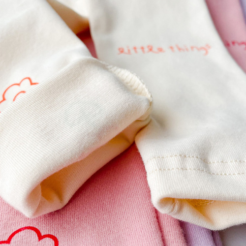 Blood loss~ Spring and Autumn Girls' Cotton Flocked Leggings for Outside Wear, Children's Sweet Printed Tight Base Leggings Wholesale