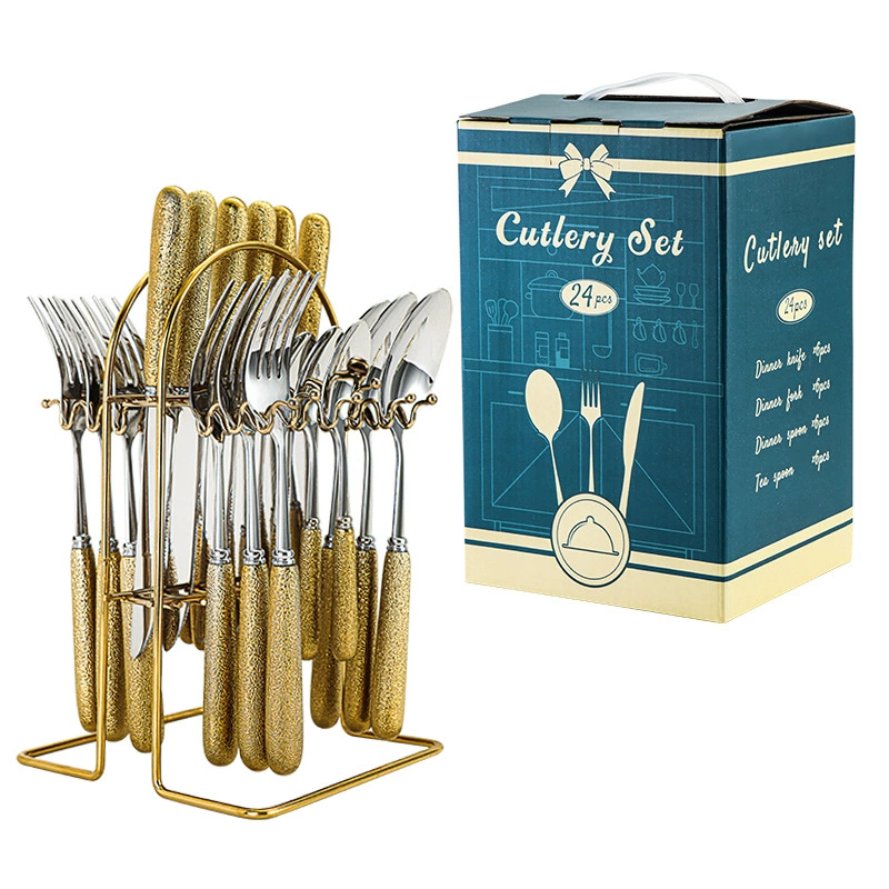 (Cross-border trading), ceramic set stainless steel, tableware, gift box, Amazon, 24 pieces