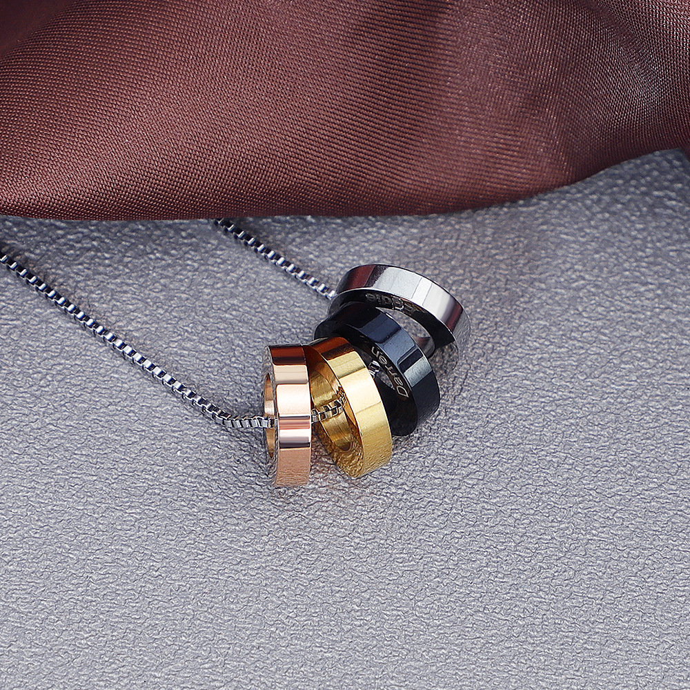 Personalised Beaded Necklace For Men With Engraved Name Steel_voghion.com