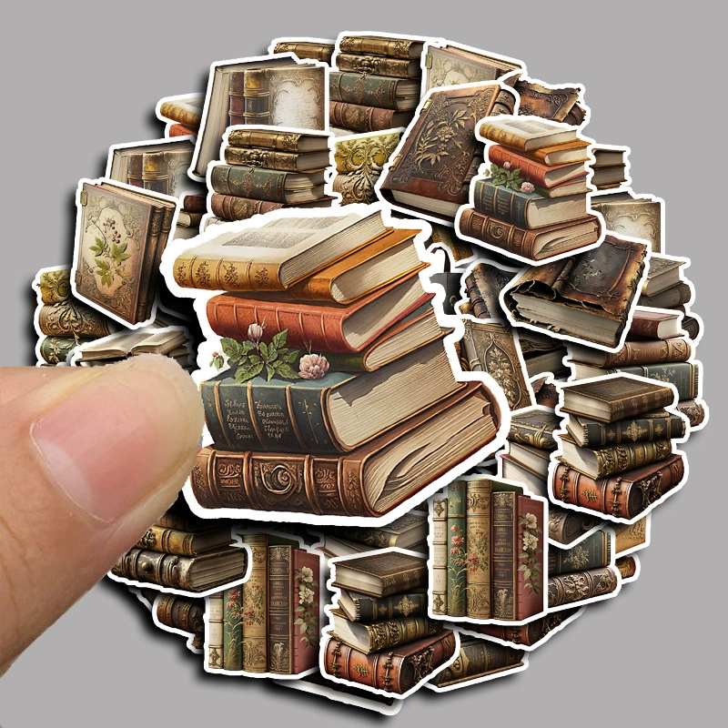 Стикеры для книг винтаж, 50 цветов, водостойкие для ноутбука телефона планшета чемодана