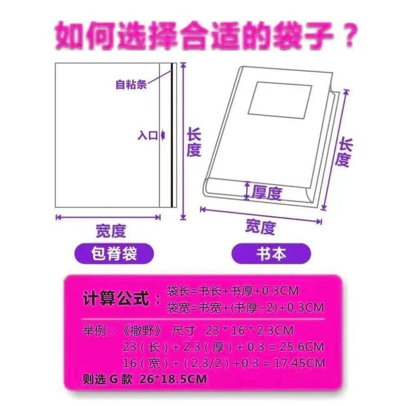 pp 高透明ブック保護袋小説コミックジップロック袋透明密封袋アルバムブックダストバッグ包装袋|undefined