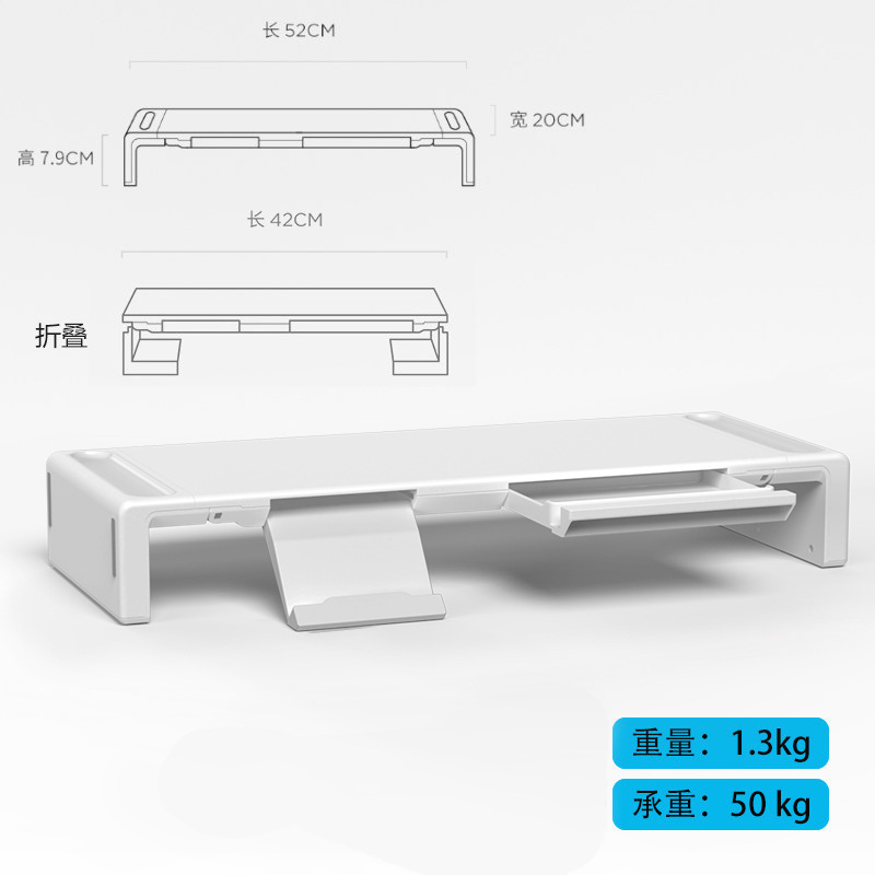 Soporte elevador para monitor con puertos USB, base plegable de escritorio con almacenamiento para ordenador
