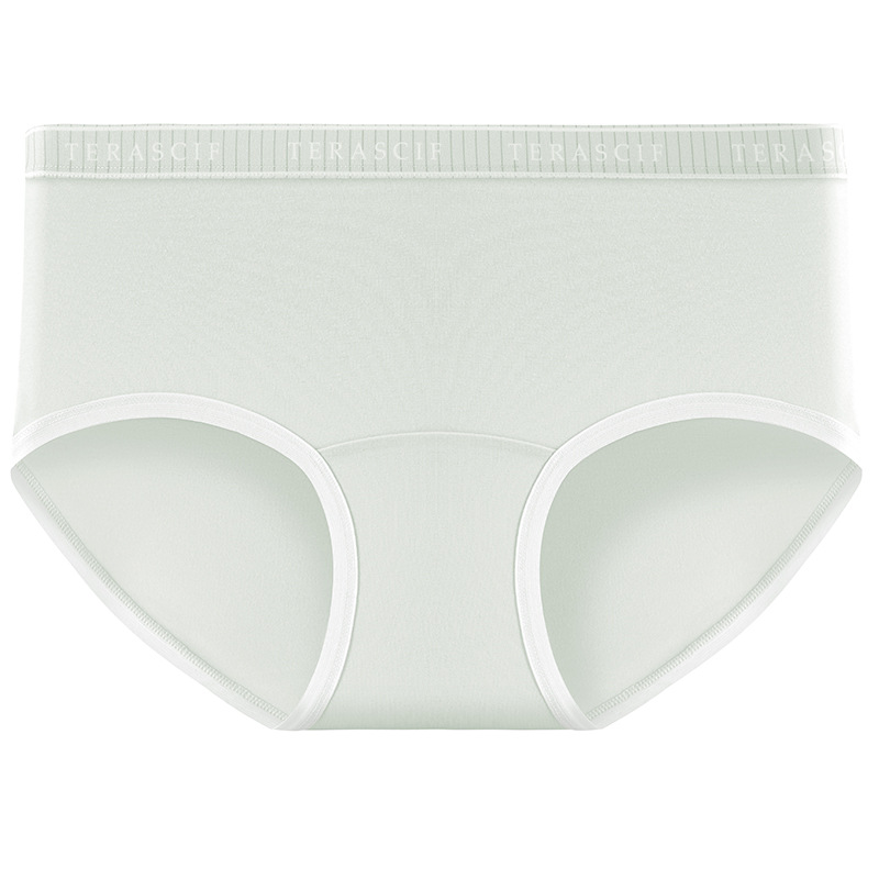 Bragas de entrepierna alargada, algodón puro para mujer, antibacteriano 10A, borde de color, cómodo, dulce de niña, calzoncillos sin costuras de cintura media